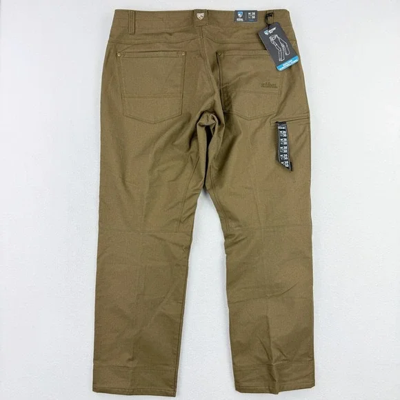 KUHL Rydr Pants Size 38x30 Eurotwill Full Fit Mens Dark Khaki 5016, NWT